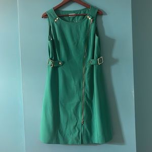 Calvin Klein Asymmetrical zipper dress with side buckles size 12